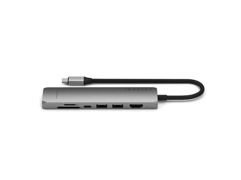 Satechi 7-in-1 USB-C Slim Multiport Adapter with Ethernet - Space Grey