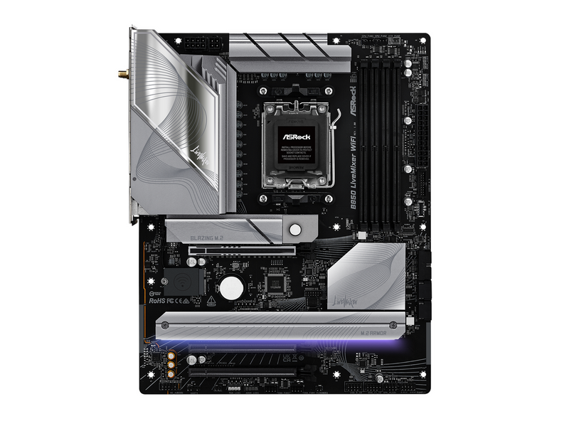 ASRock B850 LiveMixer WiFi Mainboard - AMD B850 - AMD AM5 - DDR5 RAM - ATX