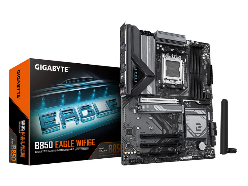 GIGABYTE B850 EAGLE WIFI6E Mainboard - AMD B850 - AMD AM5 - DDR5 RAM - ATX