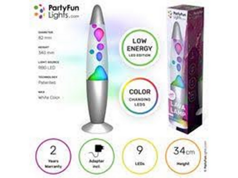 Party Funlight Lava lampe - Multifarvet H: 34cm