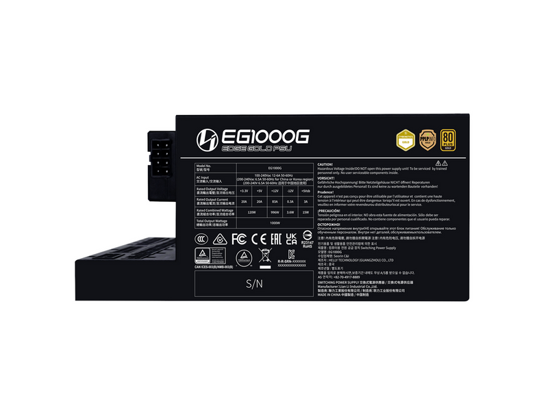 Lian Li Edge Gold 1000W Black (with USB HUB) Netzteile - 1000 Watt - 120 mm -