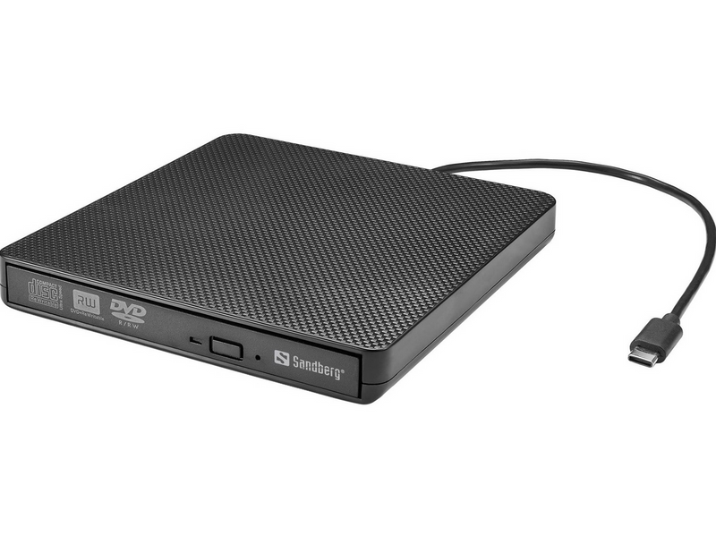 Sandberg USB-C/A DVD Burner - CD-RW (Brenner) - USB-C - Schwarz