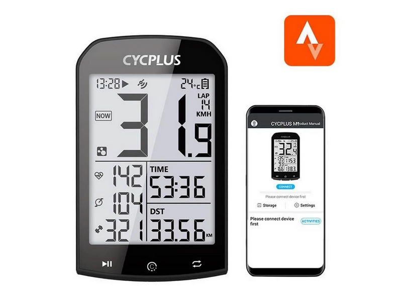 Cycplus GPS bike computer M1 - compatibile with Strava Trainingpeaks etc.