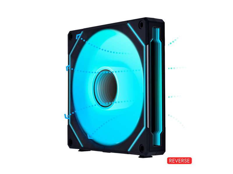Lian Li UNI FAN SL INF PWM Black Reverse - Gehäuselüfter - 140mm - Schwarz - 28