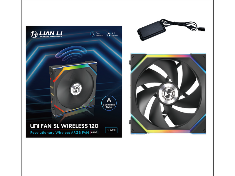 Lian Li UNI FAN SL Wireless Black - Gehäuselüfter - 120mm - Schwarz - 30 dBA