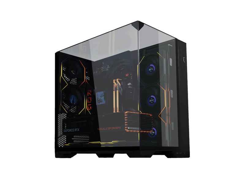 Lian Li O11 Vision Compact Black - Gehäuse - Miditower - Schwarz