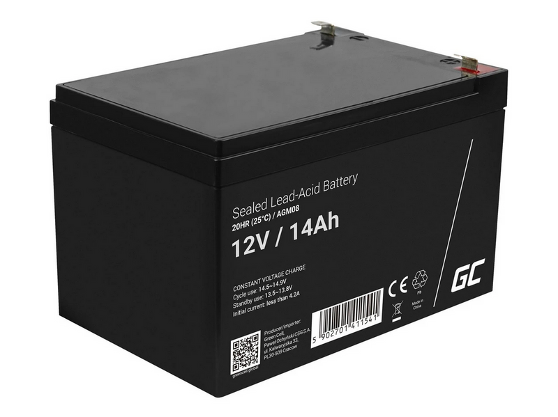 Green Cell AGM08 AGM 12V/14Ah Gel Deep Cycle
