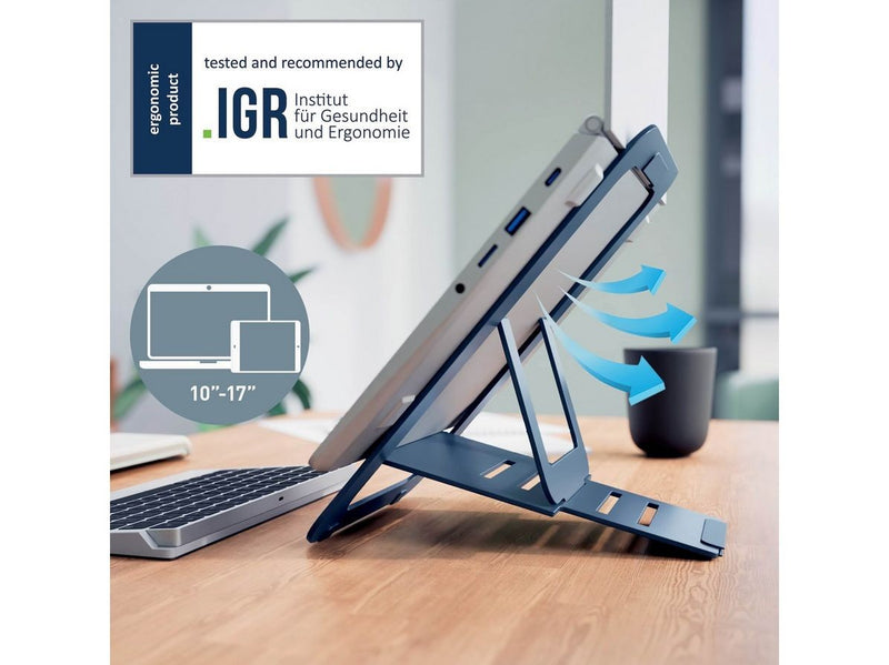 Leitz Ergo Ultraflacher höhenverstellbarer Aluminium-Laptopständer