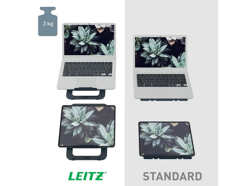 Leitz Ergo Ultraflacher höhenverstellbarer Aluminium-Laptopständer