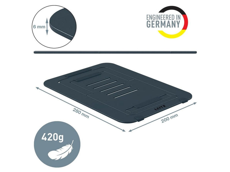 Leitz Ergo Ultraflacher höhenverstellbarer Aluminium-Laptopständer