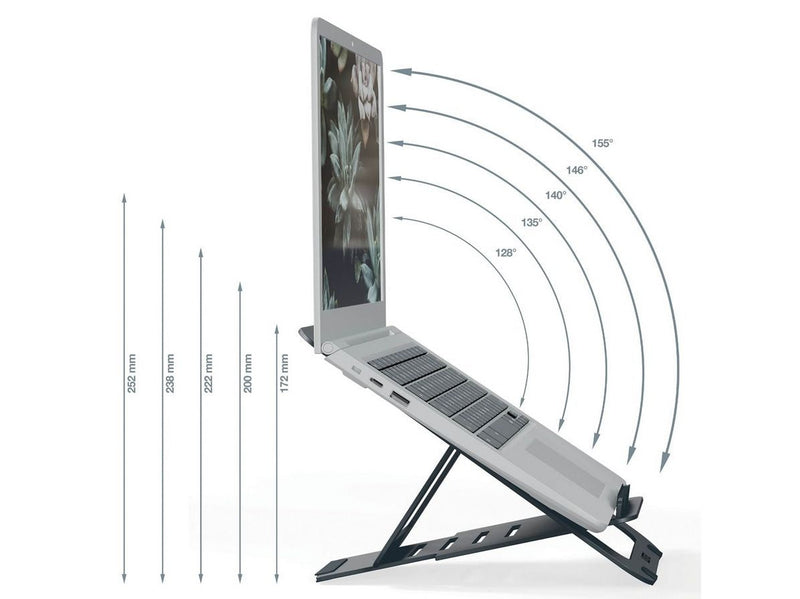 Leitz Ergo Ultraflacher höhenverstellbarer Aluminium-Laptopständer