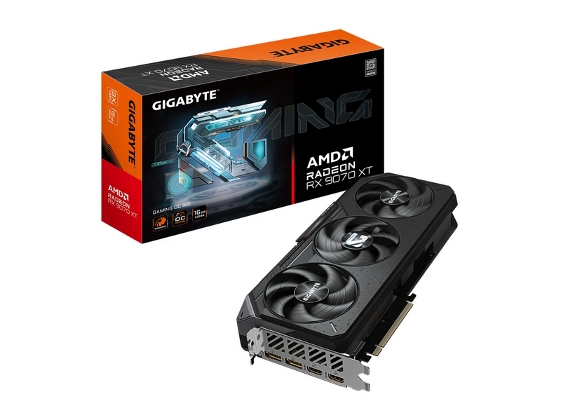 GIGABYTE Radeon RX 9070 XT GAMING OC - 16GB GDDR6 RAM - Grafikkarte