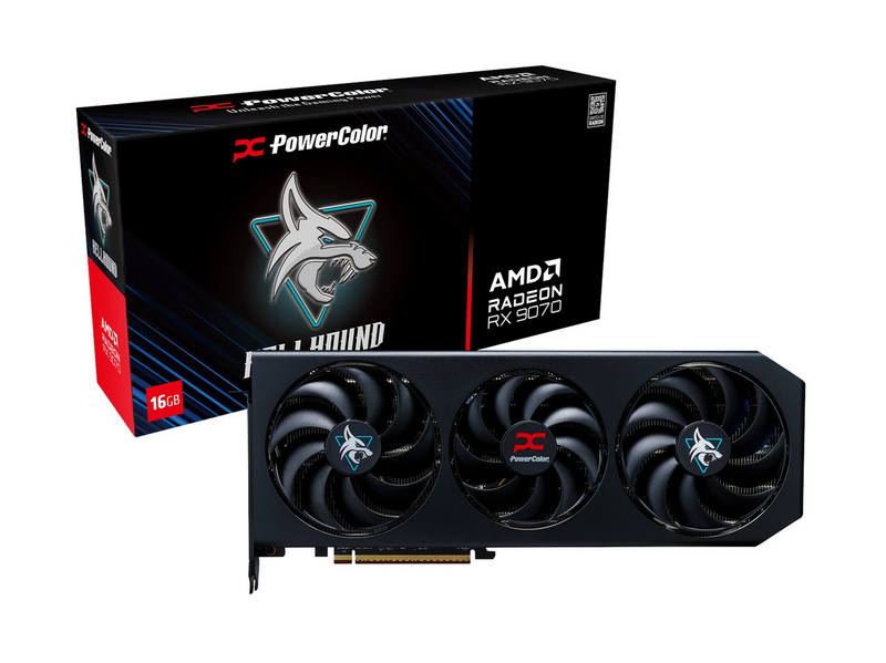PowerColor Radeon RX 9070 Hellhound OC - 16GB GDDR6 RAM - Grafikkarte