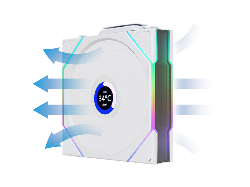 Lian Li UNI FAN TL Wireless LCD Reverse 3 pack - Gehäuselüfter - 120mm - Weiß -