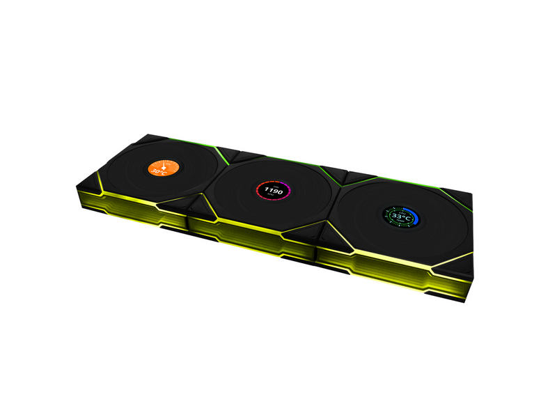 Lian Li UNI FAN TL Wireless LCD Reverse 3 pack - Gehäuselüfter - 120mm -