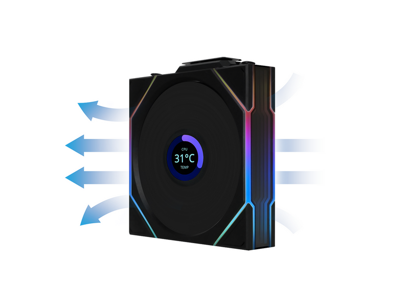 Lian Li UNI FAN TL Wireless LCD Reverse 3 pack - Gehäuselüfter - 120mm -