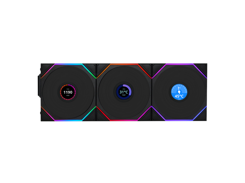 Lian Li UNI FAN TL Wireless LCD Reverse 3 pack - Gehäuselüfter - 120mm -