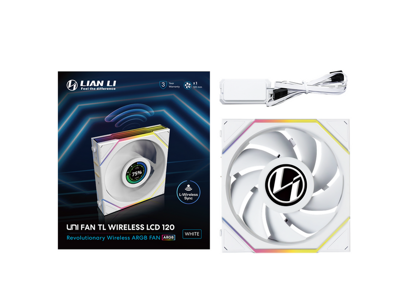 Lian Li UNI FAN TL Wireless LCD - Gehäuselüfter - 120mm - Weiß mit