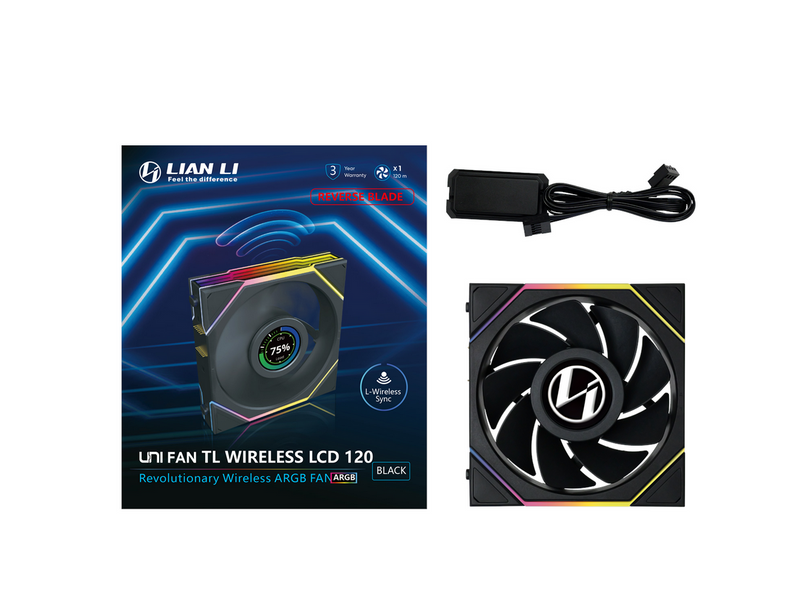 Lian Li UNI FAN TL Wireless LCD Reverse - Gehäuselüfter - 120mm - Schwarz mit
