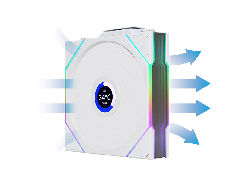 Lian Li UNI FAN TL Wireless LCD - Gehäuselüfter - 120mm - Weiß mit