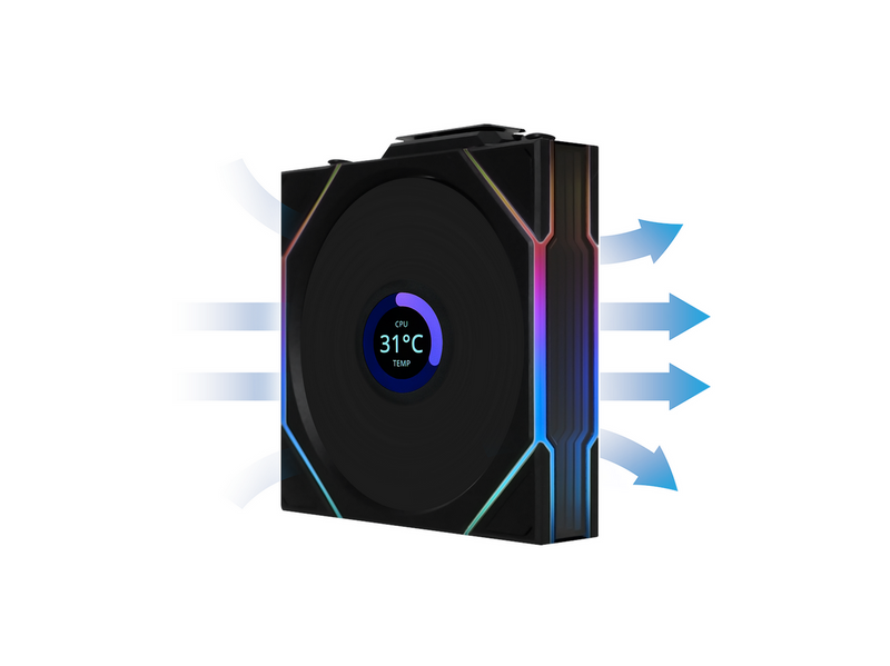 Lian Li UNI FAN TL Wireless LCD - Gehäuselüfter - 120mm - Schwarz - 32 dBA