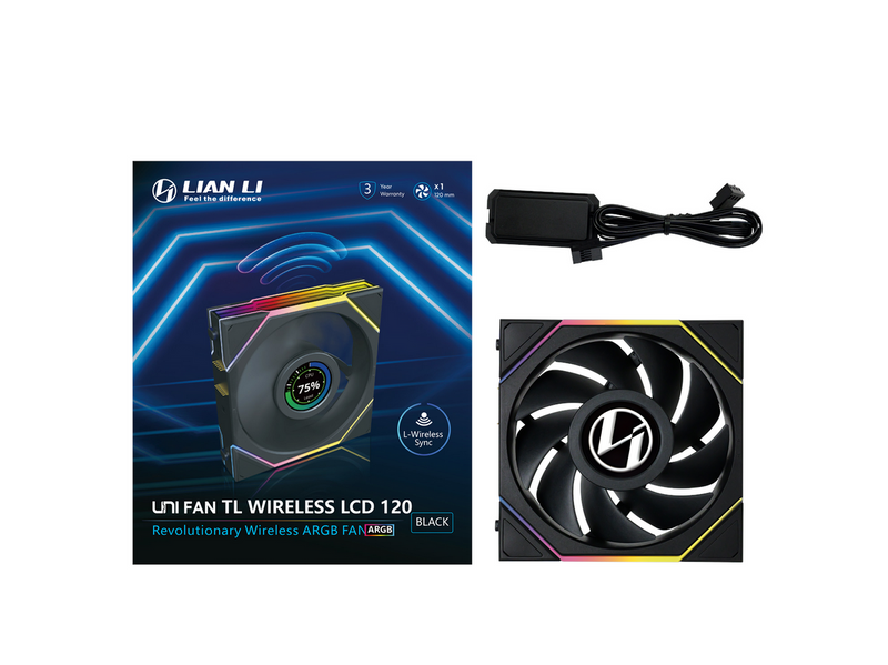 Lian Li UNI FAN TL Wireless LCD - Gehäuselüfter - 120mm - Schwarz - 32 dBA