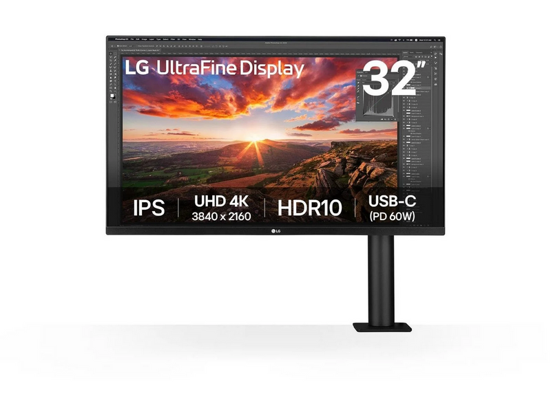 32" LG UltraFine Ergo 32UN880K-B - 3840x2160 (4K) - 60Hz - IPS - 60W USB-C