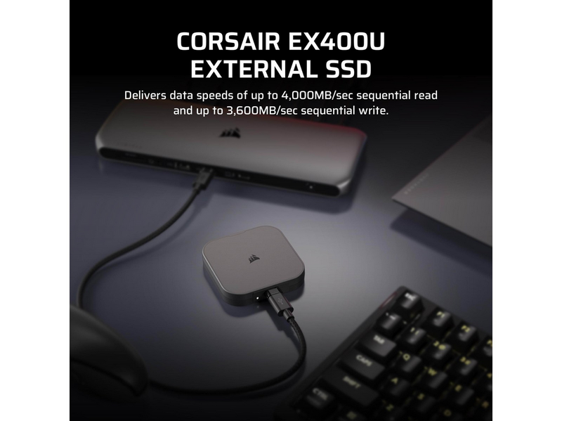 Corsair EX400U Portable SSD - 2TB - Extern SSD - Grau - USB4
