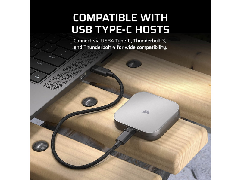 Corsair EX400U Portable SSD - 2TB - Extern SSD - Grau - USB4