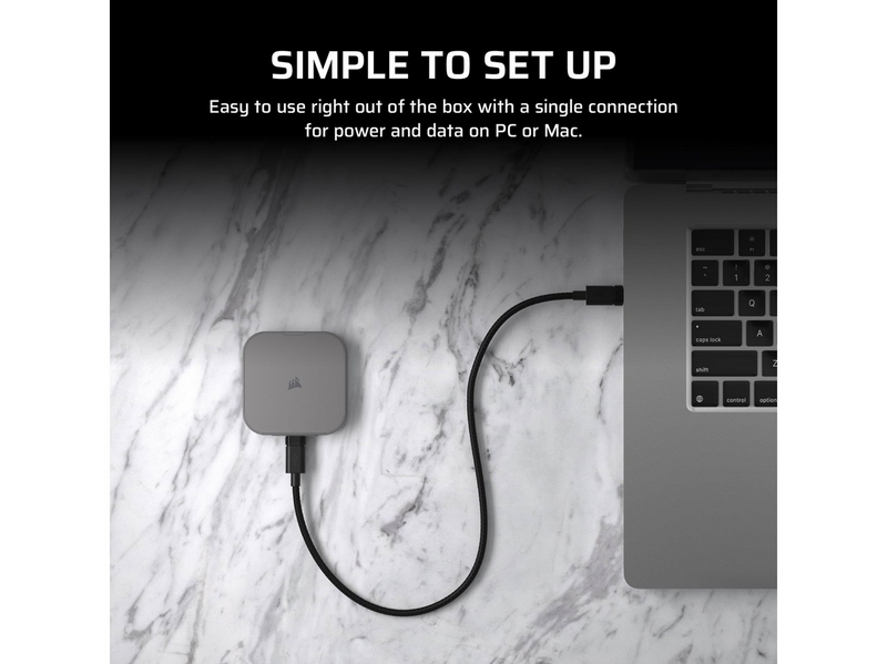 Corsair EX400U Portable SSD - 2TB - Extern SSD - Grau - USB4