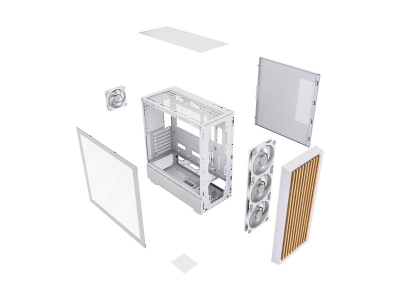 DUTZO C740 Airflow Wood - Gehäuse - Miditower - Weiß