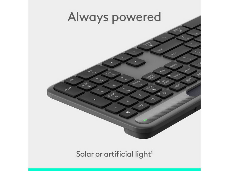 Logitech K980 Signature Slim Solar+ Wireless - Tastatur - Full-Size -