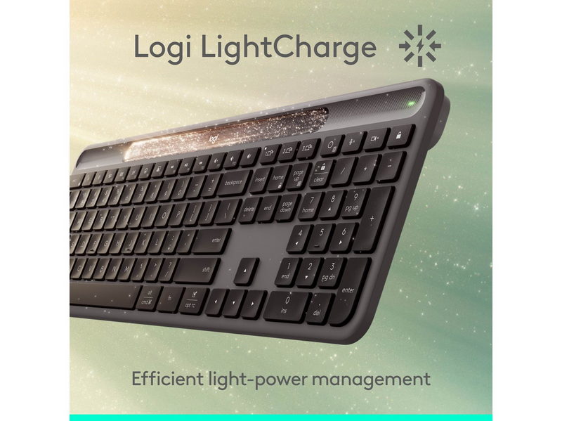 Logitech K980 Signature Slim Solar+ Wireless - Tastatur - Full-Size -