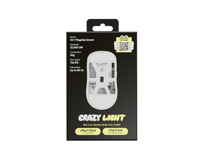 Pulsar X2 CrazyLight Wireless (Uyuni White) - Gaming Maus (Weiß)