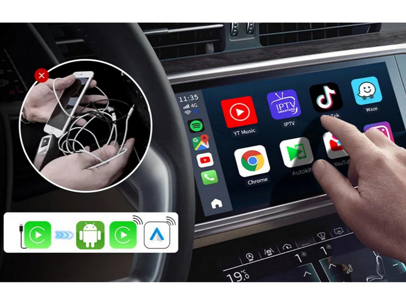 Carlinkit TBOX-Plus 8+128GB Apple CarPlay/Android Auto Wireless Adapter