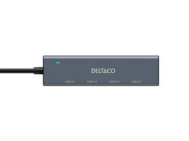 Deltaco USB-A hub - 4x USB-A Female USB-Hubs - USB 3.0 - 4 - silber
