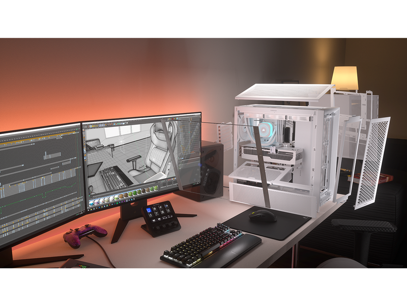 Corsair FRAME 4000D RS (3 white fans) - Gehäuse - Miditower - Weiß
