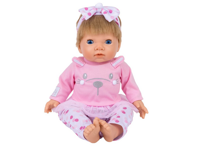 Tiny Treasures Doll with blonde hair and pink outfit