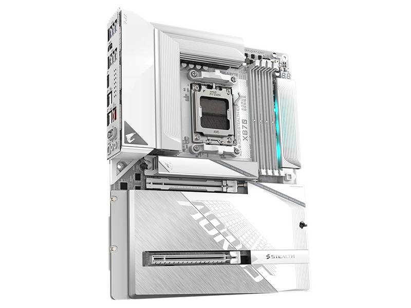 GIGABYTE X870 AORUS STEALTH ICE Mainboard - AMD X870 - AMD AM5 - DDR5 RAM - ATX