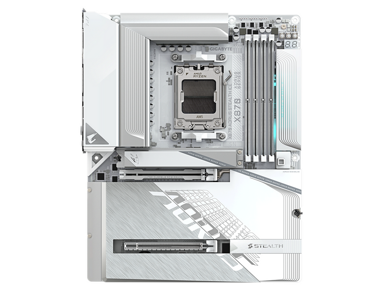 GIGABYTE X870 AORUS STEALTH ICE Mainboard - AMD X870 - AMD AM5 - DDR5 RAM - ATX