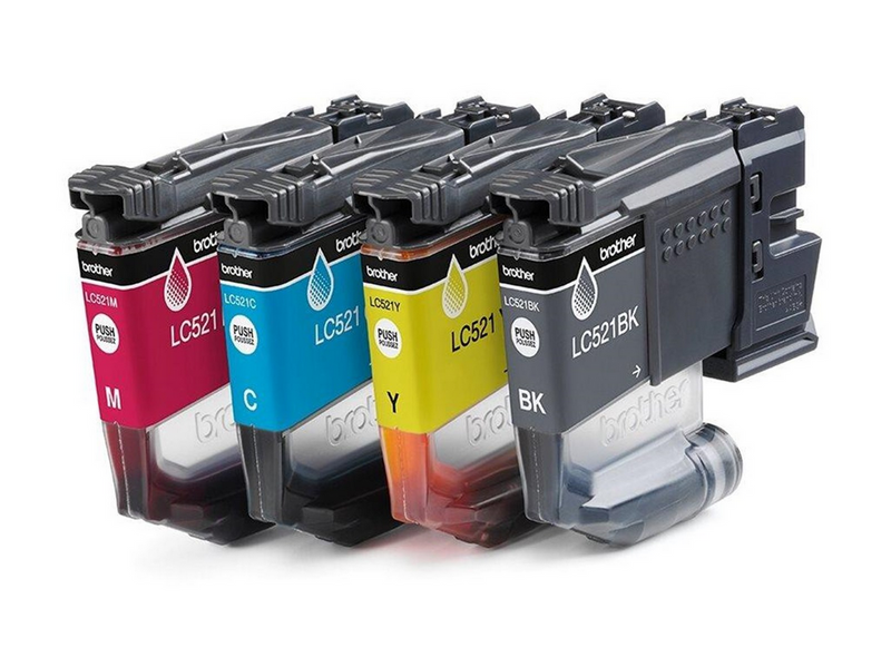 Brother LC521 Value Pack - 4-pack - black yellow cyan magenta - original - ink