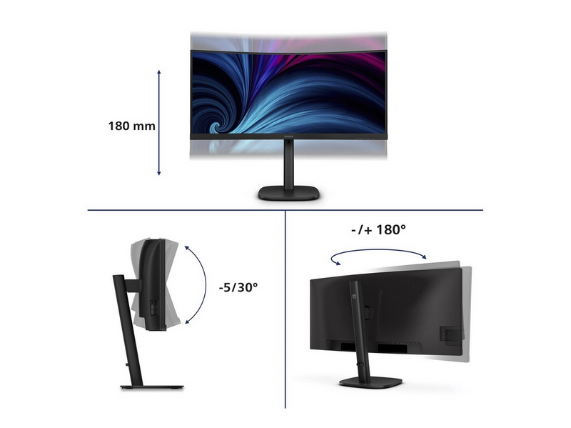 34" Philips 34B2U3600C - 3440x1440 (UWQHD) - 120Hz - VA - KVM switch