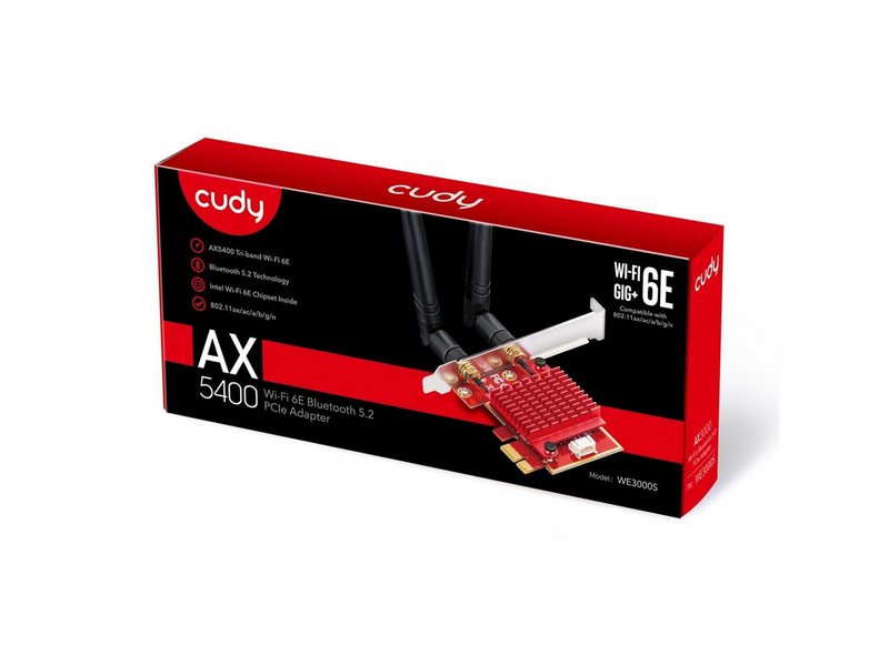 Cudy AX5400 Wi-Fi 6E Bluetooth 5.3 PCI-E Adapter