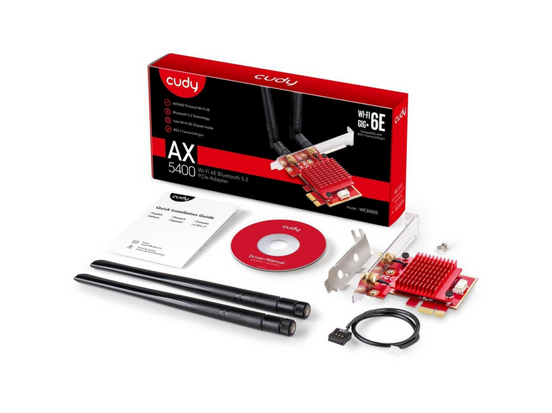 Cudy AX5400 Wi-Fi 6E Bluetooth 5.3 PCI-E Adapter