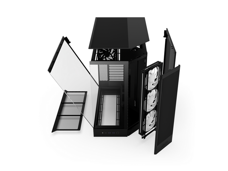 NZXT H9 Flow RGB (2025) - All Black - Gehäuse - Miditower - Schwarz