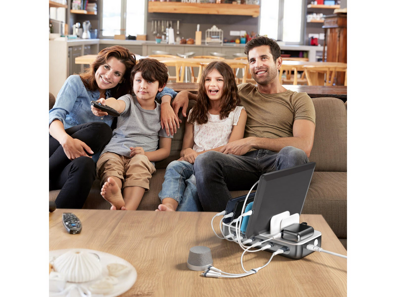 4smarts Charging station Team 100W 1x USB-A port 5x USB-C ports includes 6