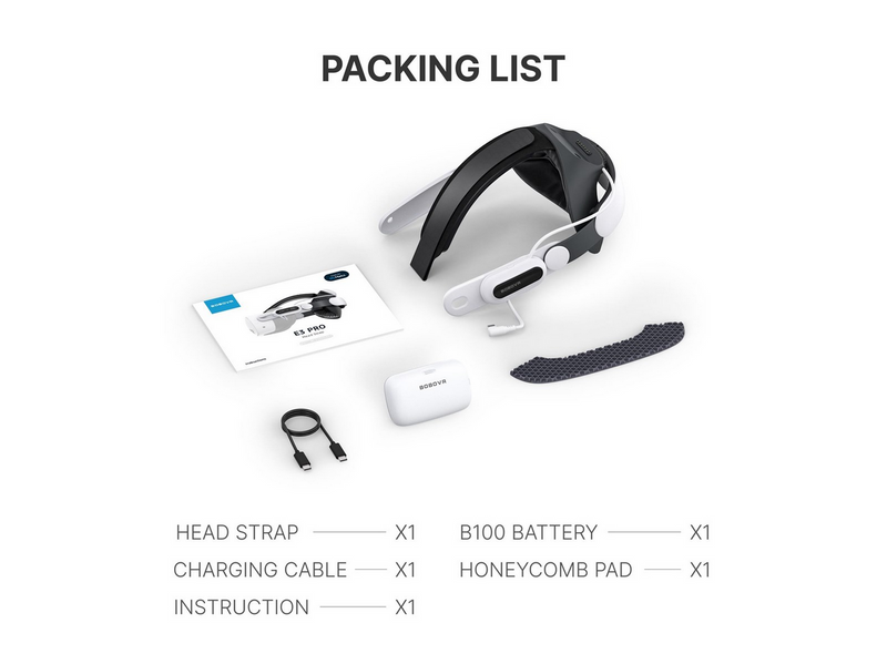 BoboVR E3 Pro Battery Strap (mit Akku) - Quest 3 & 3S