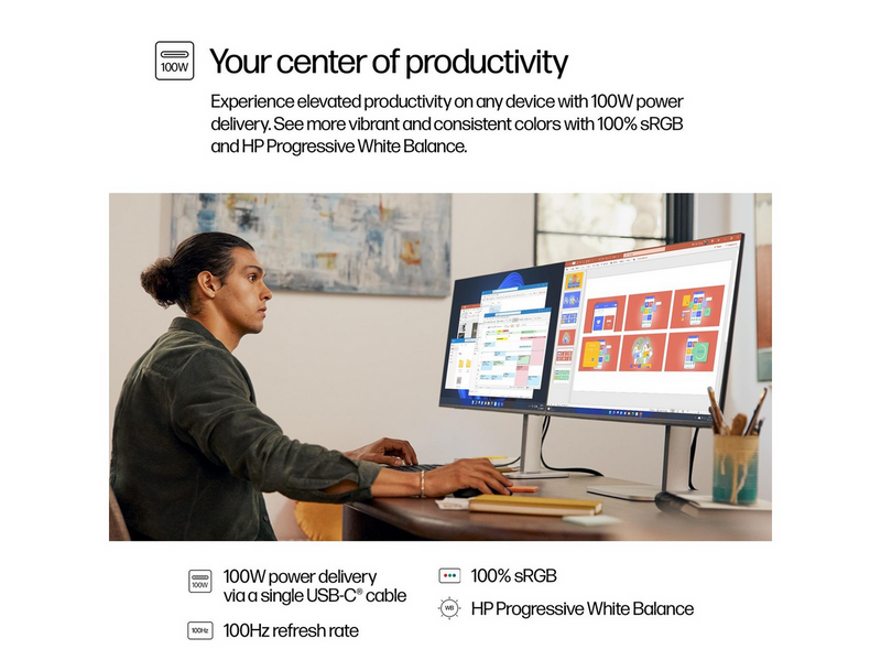 27" HP 527pu Series 5 Pro - 2560x1440 (QHD) - 100Hz - IPS - 100W USB-C