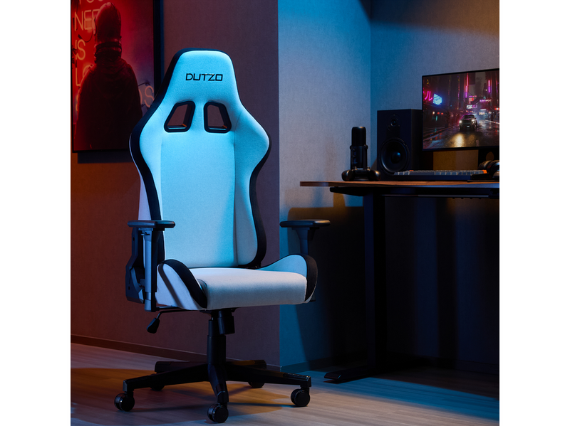 DUTZO E-SPORTS Gaming Stuhl - Hellgrau - Stoff - Bis zu 120 kg