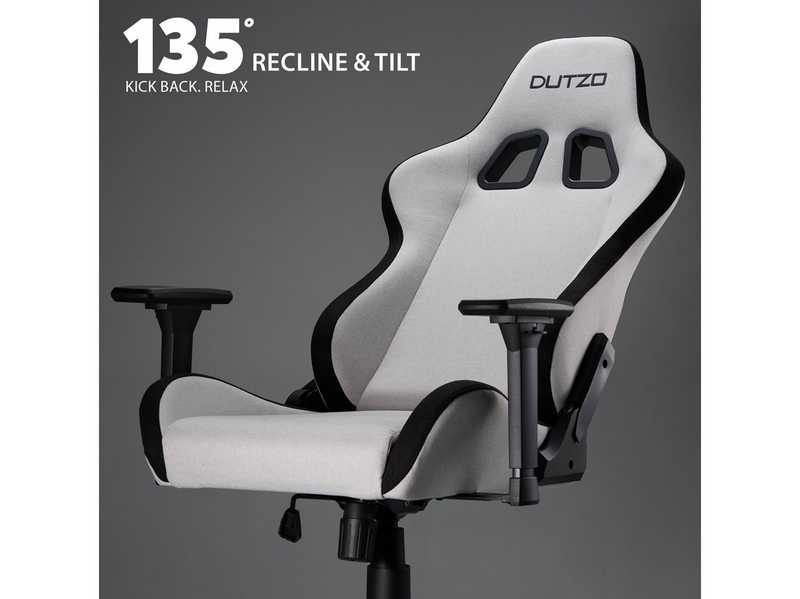 DUTZO E-SPORTS Gaming Stuhl - Hellgrau - Stoff - Bis zu 120 kg